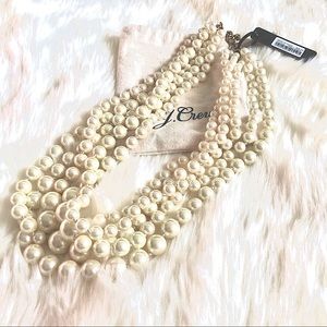 J Crew Pearl Statement Necklace Multi-strand